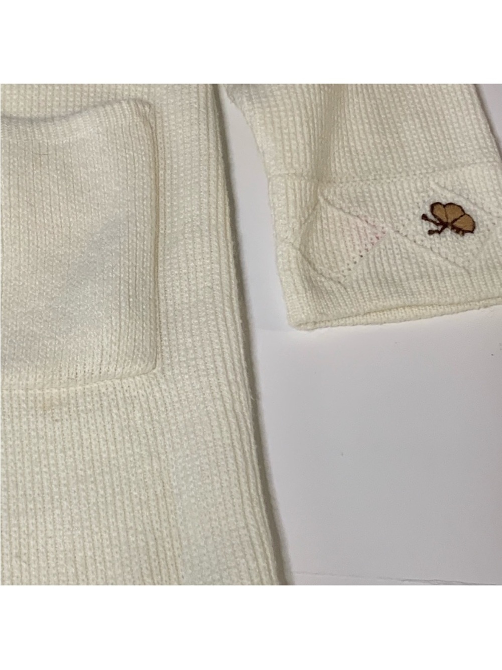 Vintage Cream Knit Button-Front Coat with Pastel Floral Embroidery - Picture 10 of 11